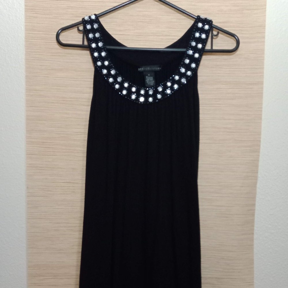 Design history tank/blouse with gemstone accents